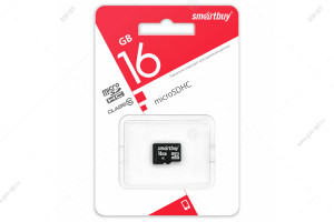 Карта памяти MicroSD 16GB - Class10, Smartbuy, без адаптера