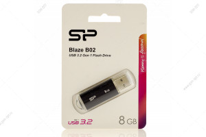 Флешка 8GB USB 3.0 Silicon Power, Blaze B02, черный