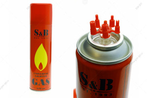 Газ для заправки зажигалок, горелок, газовых паяльников, S&B, 250 мл