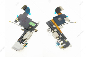 Шлейф для iPhone 6S с разъемом зарядки, гарнитуры, микрофоном, белый