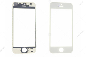 Стекло дисплея для переклейки для iPhone 5S/ SE белый, в рамке + OCA