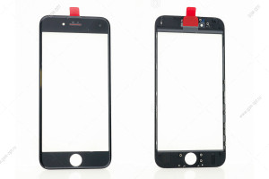 Стекло дисплея для переклейки для iPhone 6S черный, в рамке + OCA
