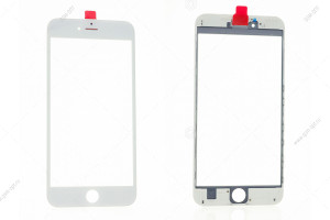 Стекло дисплея для переклейки для iPhone 6S Plus белый, в рамке + OCA