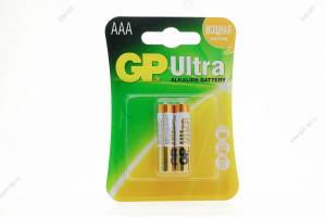Батарейка алкалиновая AAA, GP Ultra, LR03/2BL, 2шт в блистере