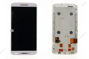 Дисплей для Motorola Moto X Play (XT1562) с тачскрином в рамке, белый