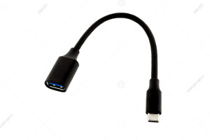 Кабель USB OTG - Type-C, переходник, адаптер, черный