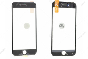 Стекло дисплея для переклейки для iPhone 8 черный, в рамке + OCA
