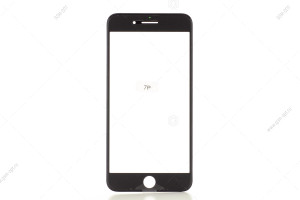 Стекло дисплея для переклейки для iPhone 7 Plus черный в рамке + OCA