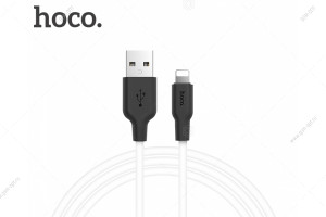Кабель USB Hoco X21 Silicone Lightning для Apple 1м, черно-белый