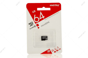 Карта памяти MicroSD 64GB - Class10, Smartbuy, без адаптера