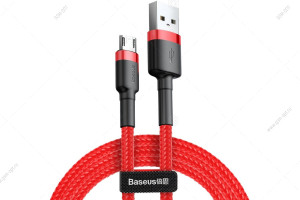 Кабель USB Baseus Cafule Micro-USB, 1м, двусторонний Micro-USB, красный-черный