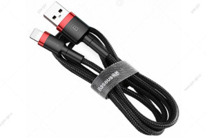 Кабель USB Baseus Cafule Lightning для Apple, 1м, черный-красный