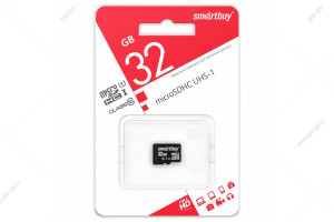 Карта памяти MicroSD 32GB - Class10, UHS-I, Smartbuy, без адаптера