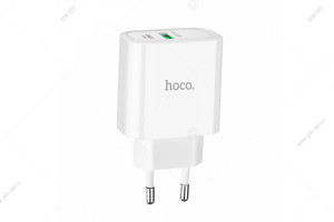 Сетевая зарядка USB Hoco C57A Speed, быстрая зарядка QC3.0 порт USB, Type-C, 3,1A, белый