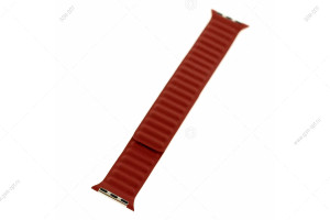 Кожаный магнитный ремешок Apple Watch 38мм/ 40мм  #04 красный