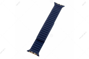 Кожаный магнитный ремешок Apple Watch 38мм/ 40мм  #08 темно-синий