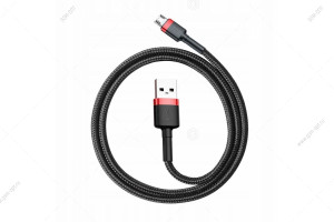 Кабель USB Baseus Cafule Micro-USB, 1м, двусторонний Micro-USB, черный-красный