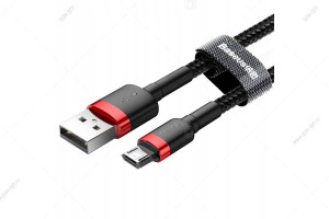 Кабель USB Baseus Cafule Micro-USB, 2м, двухсторонний Micro-USB, черный-красный