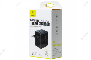 Унивесальная зарядка USB Usams Universal Travel Charger (US/AU/EU/UK) US-CC044 T2, черный