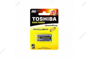 Батарейка алкалиновая AAA, Toshiba High power, LR03-2BL, 2шт в блистере
