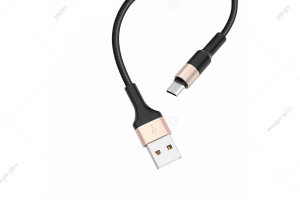 Кабель USB Hoco X26 Xpress Micro-USB, 1м, черный-золотой