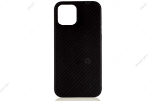 Силиконовый чехол для iPhone 12 Pro Max текстура "Carbon", черный