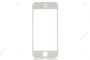 Стекло дисплея для переклейки для iPhone 5 белый, в рамке + OCA
