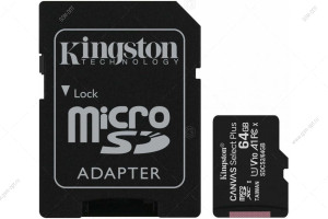 Карта памяти MicroSD 64GB - Class10, Kingston Canvas Select Plus A1 (100 Mb/s) , адаптер