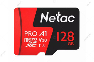Карта памяти MicroSD 128GB - Class10, Netac P500 Extreme Pro (100 Mb/s), адаптер