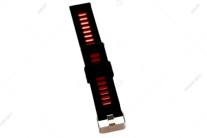 Ремешок силиконовый для часов		 Silicone Band V2, 20mm универсальный, на пряжке, #01 черно-красный