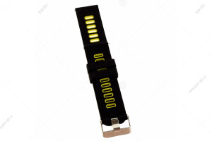 Ремешок силиконовый для часов		 Silicone Band V2, 20mm универсальный, на пряжке, #04 черно-желтый