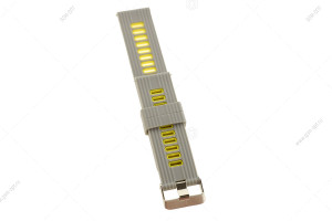 Ремешок силиконовый для часов		 Silicone Band V2, 20mm универсальный, на пряжке, #06 серо-желтый
