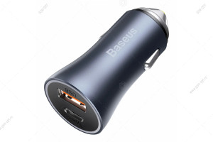 Автомобильная зарядка Baseus Golden Contactor Pro, USB-A, Type-C, 40W, серый