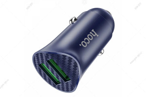 Автомобильная зарядка USB Hoco Z39, QC 3.0, 18W, синий