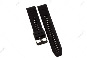 Ремешок силиконовый для часов Garmin 22mm Fenix 7, Fenix 6, на пряжке, черный