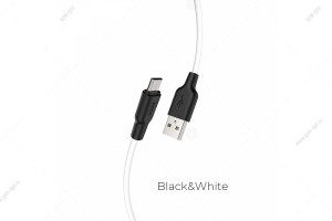 Кабель USB Hoco X21 Plus Silicone Micro-USB, 1м, черно-белый