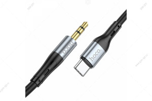 Аудио кабель AUX Type-C на разъем наушников 3.5мм, Hoco UPA22, 1м, черный