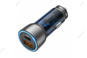 Автомобильная зарядка USB, Type-C Hoco NZ8 Sprinter 43W, синий