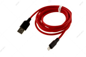 Кабель USB Hoco X21 Plus Silicone Lightning для Apple 2м, черно-красный