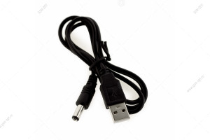 Кабель USB для зарядки / питания разъем 5.5 - 2.5мм, черный
