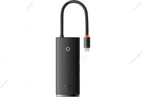 Хаб Baseus Type-C HUB Lite 5в1: 3 USB3.0 порта, HDMI HD4K, Type-C, черный