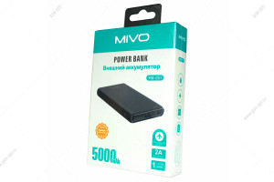 Внешний аккумулятор Power Bank Mivo MB-051 - 5000mAh, QC3.0, USB, Type-C, черный
