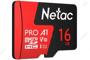Карта памяти MicroSD 16GB - Class10, Netac P500  Extreme Pro UHS-I U1 V10 (100 Mb/s) , без адаптера